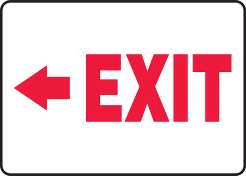 Safety Sign: Exit (Left Arrow) 7" x 10" Plastic - MADM925VP