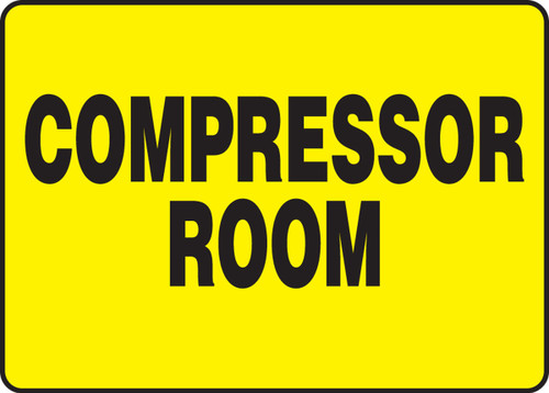 Safety Sign: Compressor Room 10" x 14" Adhesive Vinyl 1/Each - MADM933VS