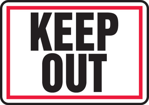 Safety Sign: Keep Out (Red Border) 10" x 14" Dura-Fiberglass 1/Each - MADM974XF