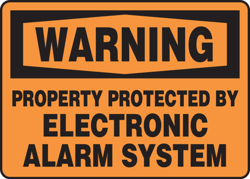 OSHA Warning Safety Sign: Property Protected By Electronic Alarm System 10" x 14" Aluma-Lite 1/Each - MASE303XL