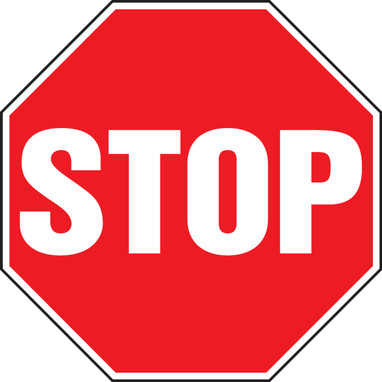 Safety Sign: Stop 12" x 12" Adhesive Vinyl - MAST200VS