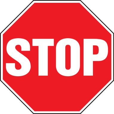 Safety Sign: Stop Shape: Octagon 12" x 12" Dura-Plastic 1/Each - MAST200XT