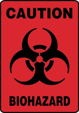 OSHA Caution Safety Sign: Biohazard 10" x 7" Adhesive Dura-Vinyl 1/Each - MBHZ603XV
