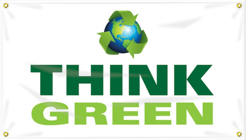 Motivational Banners: Think Green 28" x 4-ft. 1/Each - MBR461