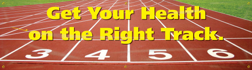 WorkHealthy Banners: Get Your Health On The Right Track 28" x 8-ft 1/Each - MBR708