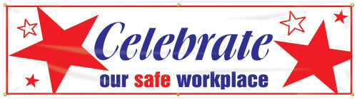 Safety Banners: Celebrate Our Safe Workplace 28" x 8-ft 1/Each - MBR849