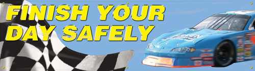 Safety Banners: Finish Your Day Safely 28" x 8-ft - MBR852