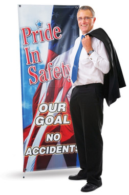 Motivational Banners: Pride In Our Safety Our Goal No Accidents 28" x 8-ft - MBR882