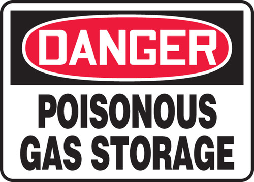 OSHA Danger Safety Sign: Poisonous Gas Storage 10" x 14" Dura-Fiberglass 1/Each - MCAW022XF