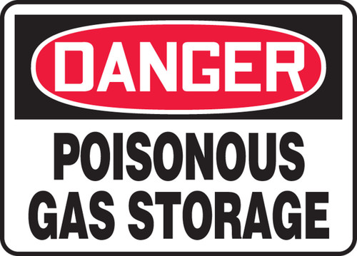 OSHA Danger Safety Sign: Poisonous Gas Storage 10" x 14" Accu-Shield 1/Each - MCAW022XP