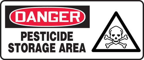 OSHA Danger Safety Sign: Pesticide Storage Area 7" x 17" Plastic 1/Each - MCAW023VP