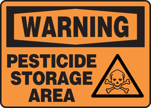 OSHA Warning Safety Sign: Pesticide Storage Area 10" x 14" Plastic 1/Each - MCAW315VP