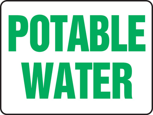 Safety Sign: Potable Water 10" x 14" Plastic - MCAW501VP