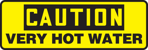 OSHA Caution Safety Sign: Very Hot Water 4" x 12" Aluma-Lite 1/Each - MCAW623XL