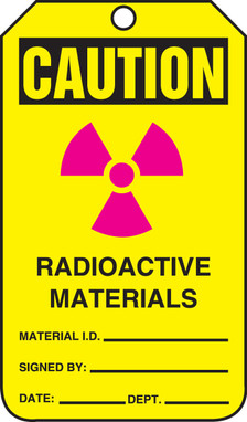 OSHA Caution Safety Tags: Radioactive Materials Standard Back A RP-Plastic 5/Pack - MCGT212PTM