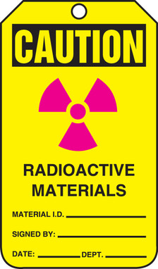 OSHA Caution Safety Tags: Radioactive Materials Standard Back A RP-Plastic 25/Pack - MCGT212PTP