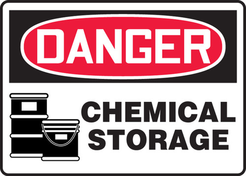 OSHA Danger Safety Sign: Chemical Storage 10" x 14" Dura-Fiberglass 1/Each - MCHG021XF