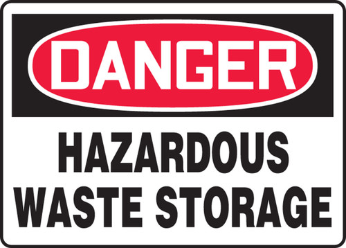 OSHA Danger Safety Sign: Hazardous Waste Storage 10" x 14" Aluma-Lite 1/Each - MCHG029XL
