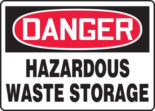 OSHA Danger Safety Sign: Hazardous Waste Storage 10" x 14" Accu-Shield 1/Each - MCHG029XP