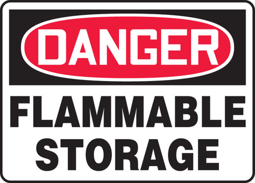 OSHA Danger Safety Sign: Flammable Storage 10" x 14" Plastic 1/Each - MCHG055VP