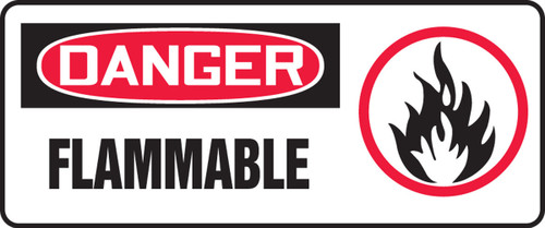 OSHA Danger Safety Sign: Flammable 7" x 17" Adhesive Dura-Vinyl 1/Each - MCHG061XV