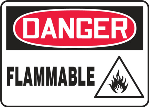 OSHA Danger Safety Sign: Flammable (Graphic) 7" x 10" Adhesive Dura-Vinyl 1/Each - MCHG092XV