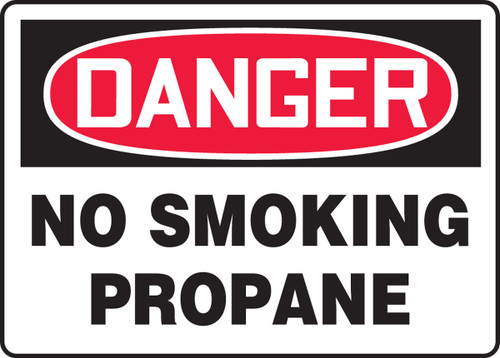 OSHA Danger Safety Sign: No Smoking - Propane 10" x 14" Dura-Fiberglass 1/Each - MCHG097XF