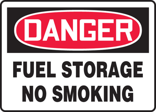 OSHA Danger Safety Sign: Fuel Storage - No Smoking 7" x 10" Aluma-Lite 1/Each - MCHL003XL