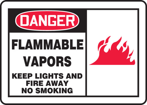 OSHA Danger Safety Sign: Flammable Vapors 10" x 14" Aluminum 1/Each - MCHL009VA