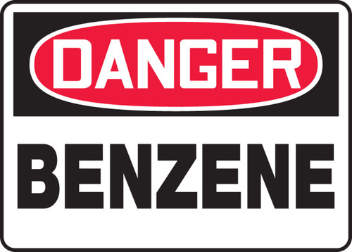 OSHA Danger Safety Sign: Benzene 10" x 14" Adhesive Dura-Vinyl 1/Each - MCHL012XV