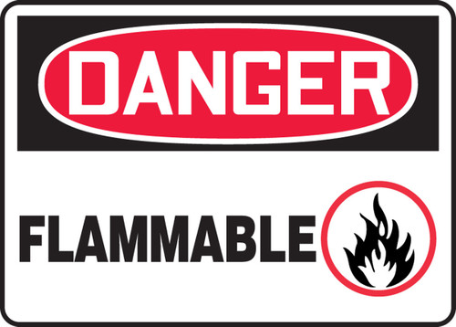 OSHA Danger Safety Sign: Flammable 10" x 14" Dura-Fiberglass 1/Each - MCHL015XF