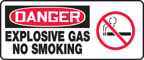 OSHA Danger Safety Sign: Explosive Gas - No Smoking 7" x 17" Plastic 1/Each - MCHL033VP