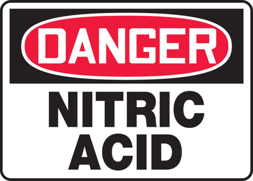 OSHA Danger Safety Sign: Nitric Acid 10" x 14" Dura-Fiberglass 1/Each - MCHL044XF