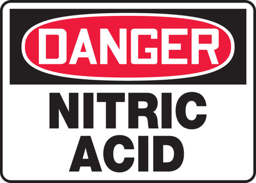 OSHA Danger Safety Sign: Nitric Acid 10" x 14" Dura-Plastic 1/Each - MCHL044XT