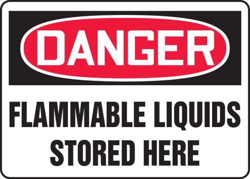 OSHA Danger Safety Sign: Flammable Liquids Stored Here 10" x 14" Accu-Shield 1/Each - MCHL062XP