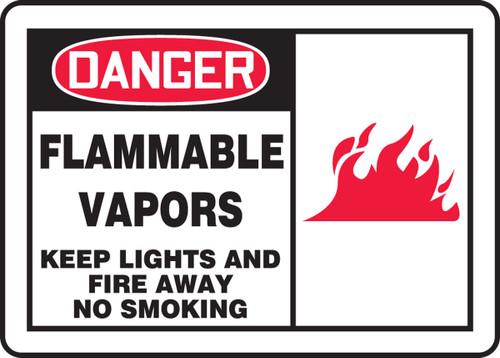 OSHA Danger Safety Sign: Flammable Vapors 7" x 10" Aluma-Lite 1/Each - MCHL066XL