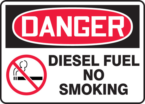 OSHA Danger Safety Sign: Diesel Fuel - No Smoking 10" x 14" Aluma-Lite 1/Each - MCHL106XL