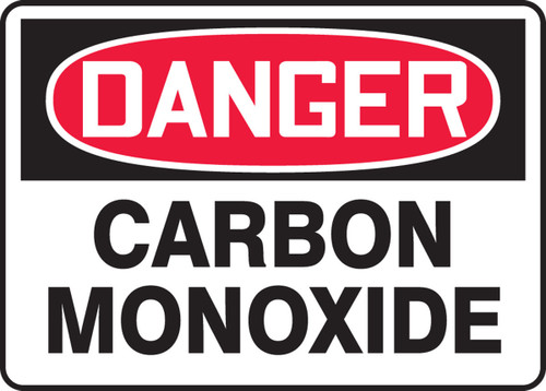 OSHA Danger Safety Sign: Carbon Monoxide 10" x 14" Adhesive Vinyl 1/Each - MCHL117VS