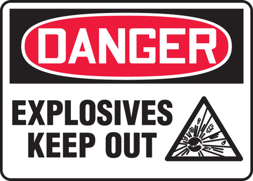 OSHA Danger Safety Sign: Explosives - Keep Out 14" x 10" Aluma-Lite 1/Each - MCHL121XL