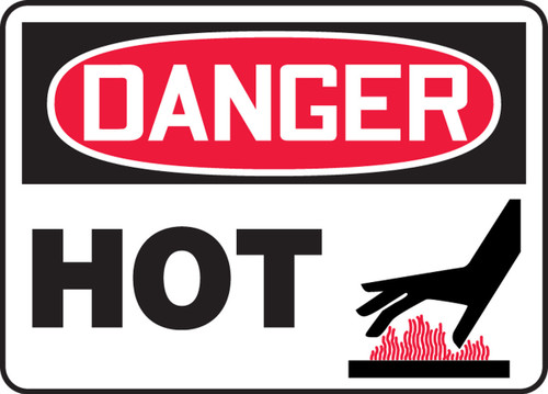 OSHA Danger Safety Sign: Hot 5" x 7" Accu-Shield 1/Each - MCHL123XP