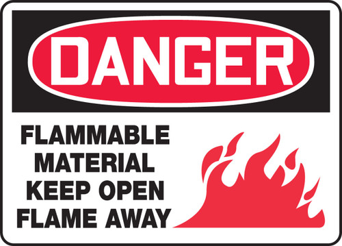 OSHA Danger Safety Sign: Flammable Material Keep Open Flame 10" x 14" Accu-Shield 1/Each - MCHL126XP
