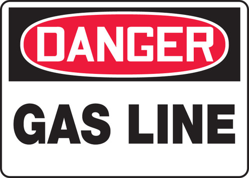 OSHA Danger Safety Sign: Gas Line 10" x 14" Aluma-Lite 1/Each - MCHL128XL