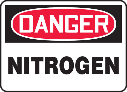 OSHA Danger Safety Sign: Nitrogen 7" x 10" Adhesive Dura-Vinyl - MCHL173XV