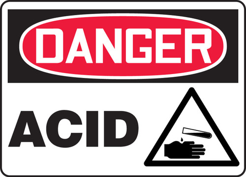 OSHA Danger Safety Sign: Acid 7" x 10" Dura-Fiberglass 1/Each - MCHL179XF