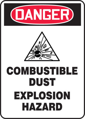 OSHA Danger Safety Sign: Combustible Dust - Explosion Hazard 10" x 7" Aluma-Lite 1/Each - MCHL236XL
