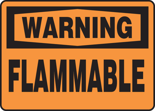 OSHA Warning Safety Sign: Flammable 10" x 14" Plastic - MCHL300VP