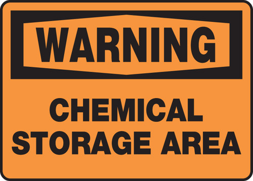 OSHA Warning Safety Sign: Chemical Storage Area 10" x 14" Dura-Plastic 1/Each - MCHL302XT