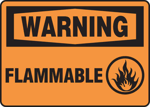 OSHA Warning Safety Sign: Flammable 10" x 14" Aluminum 1/Each - MCHL305VA