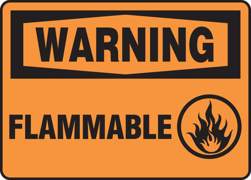 OSHA Warning Safety Sign: Flammable 10" x 14" Adhesive Vinyl 1/Each - MCHL305VS