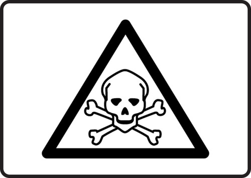 Toxic Poison Graphic Safety Sign 10" x 14" Adhesive Vinyl 1/Each - MCHL537VS